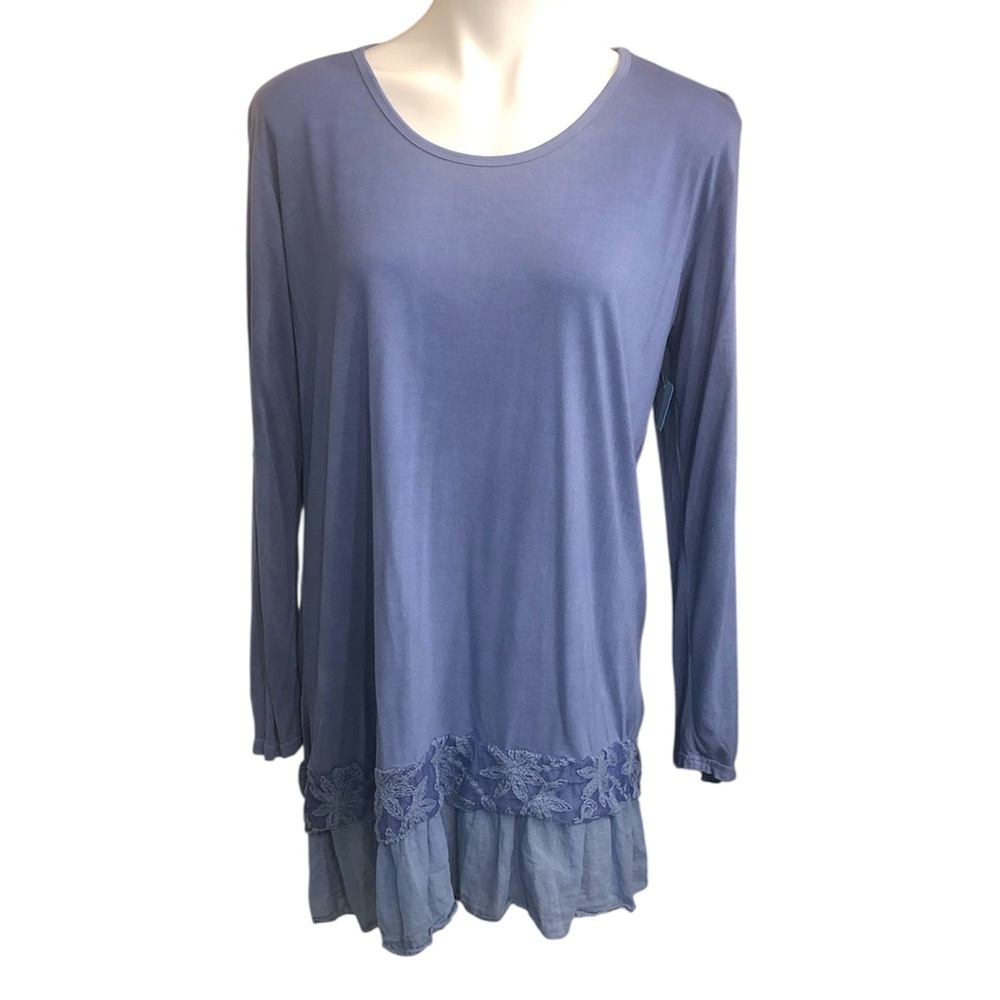 Soho Chick Women's Blue Long Sleeve Tunic Top